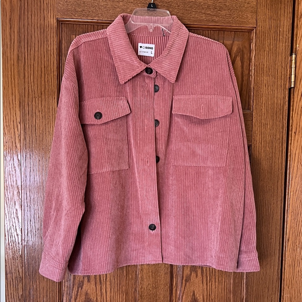 Cider Dusty Rose Corduroy Utility Jacket